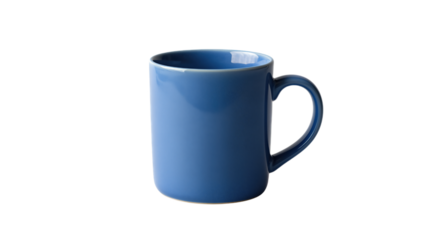 Simple glossy blue ceramic coffee mug
