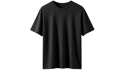 Black short sleeve t-shirt isolated PNG on transparent background, casual apparel for men and women fashion design