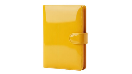 Bright yellow personal organizer isolated PNG on transparent background, stylish planner for appointments and notes