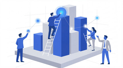 Abstract Business Data Analysis and Growth Illustration
