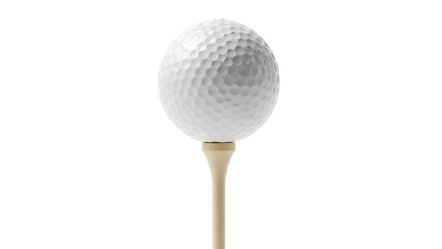 Golf ball on tee isolated PNG, sport equipment for golfing and recreational activities on transparent background