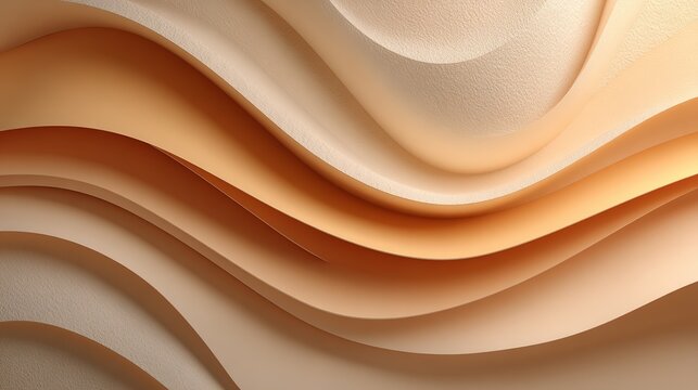 Abstract business/web-design backdrop banner: overlapping paper layers swirl in bright beige pastel, creating soft depth and subtle shadows