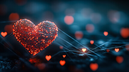 Relationship Building Setup with Connection Cards and Heart-shaped Confetti: Showcase a relationship building setup with connection cards and heart-shaped confetti, promoting meaningful connections an