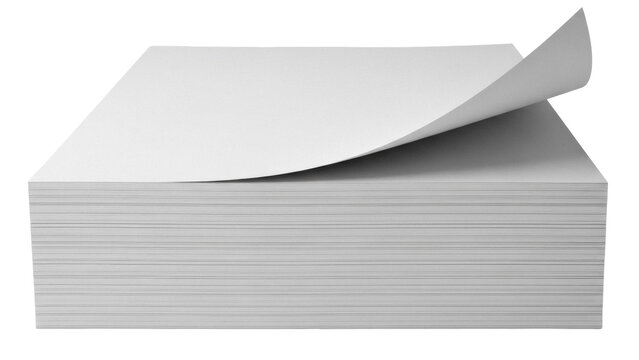 Stack of printer paper PNG isolated on transparent background, ream of sheets for office supplies and printing needs