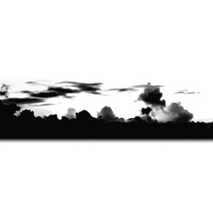 Obraz premium Black and white cloudy sky with transparent background