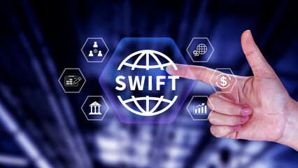 SWIFT. Society for Worldwide Interbank Financial Telecommunications, online payment and financial...