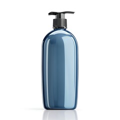Fototapeta premium An elegant blue soap dispenser on a bright backdrop. This dispenser exudes modern simplicity, ideal for product showcases or design projects. on a white background.