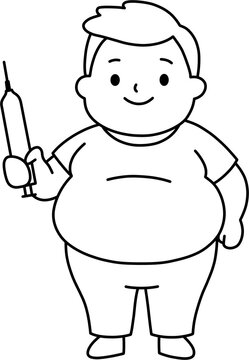 비만주사 남 흑백