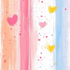 Colorful Heart Pattern with Splashes and Stripes
