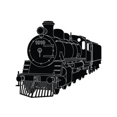Vintage steam locomotive silhouette © StockSynergy