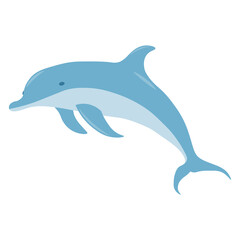 Fototapeta premium Playfull Dolphin Perfoming Illustration on White Background. Vector Cartoon Character.