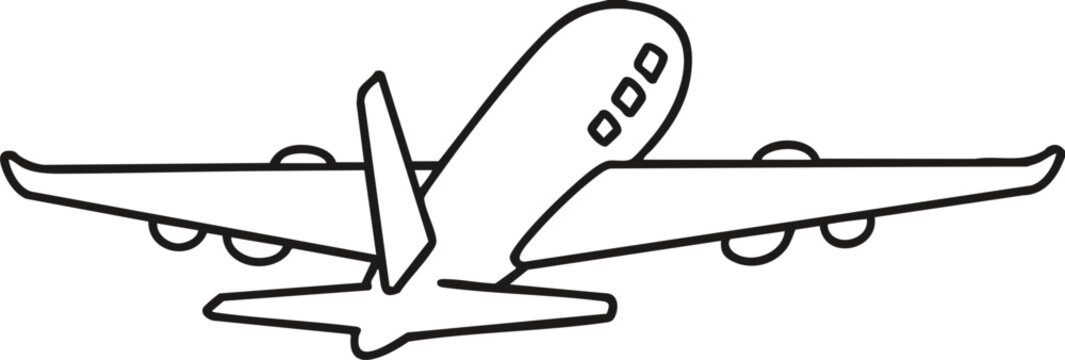 illustration of a airplane black and white background