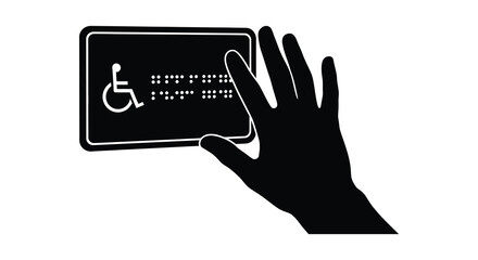Obraz premium A hand presenting a disability parking permit with the accessible symbol a striking silhouette