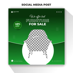 Furniture for sale social media post design template