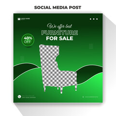 Furniture for sale social media post design template