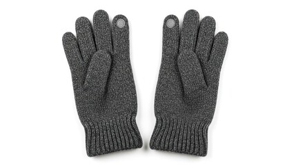 Gray touchscreen gloves for winter with fingertip touch sensitivity