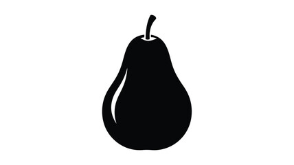 Obraz premium A simple black silhouette of a pear fruit classic design silhouette