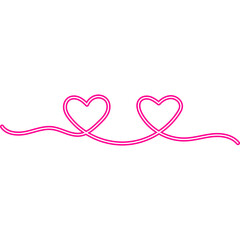 Continuous Line Heart Neon