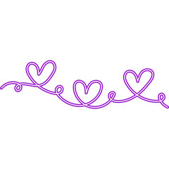 Continuous Line Heart Neon