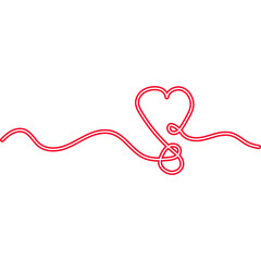 Continuous Line Heart Neon