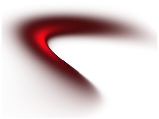 Red glowing curve light trail creating swoosh abstract energy motion effect with grain texture, png clipart on transparent background for wave, plasma, fluid, speed, dynamic, flow design
