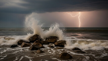 storm on the beach