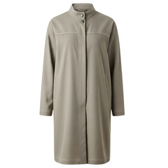 Elegant beige women's coat with a minimalist design and classic collar