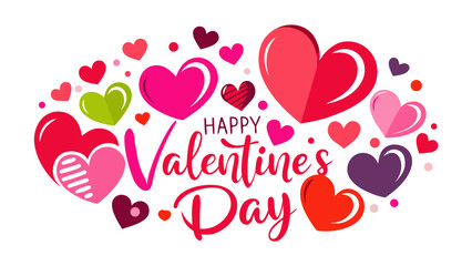 Happy valentine's day with hearts