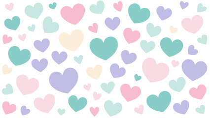 Colorful hearts pattern