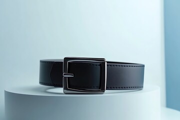 Stylish belt with subtle matte buckle displayed highlighting contemporary fashion style