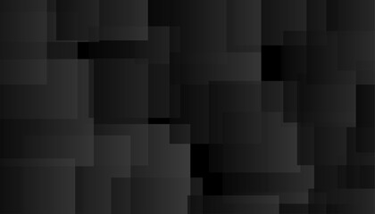 Dark Abstract Overlapping Squares Background.
Modern Black Geometric Layered Box Pattern