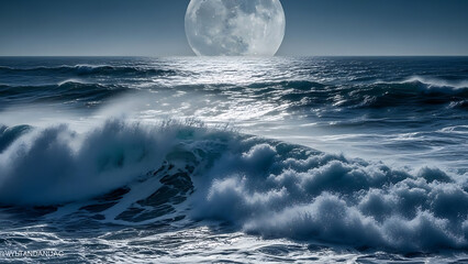ocean waves at night