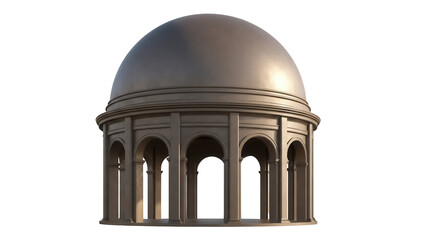 Elegant rotunda structure isolated PNG, architectural design with dome and arches on transparent background, classical building element