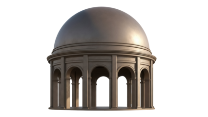 Elegant rotunda structure isolated PNG, architectural design with dome and arches on transparent background, classical building element