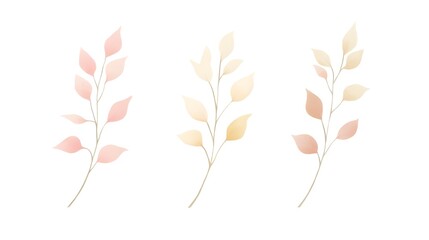 Delicate botanical illustration nature art minimalist soft colors aesthetic appeal