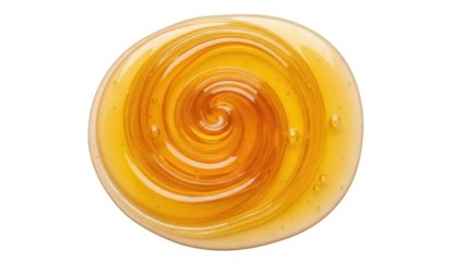Golden honey swirl isolated on transparent background PNG, sweet organic food with natural texture for healthy eating and cooking ingredient
