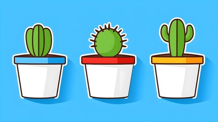 Vibrant cactus display home decor illustration minimalist studio nature inspiration