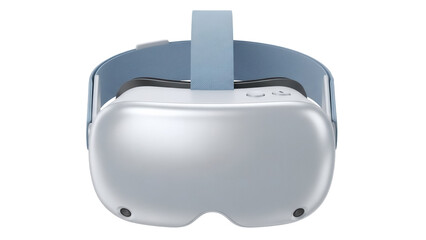 Modern VR headset PNG isolated on transparent background, virtual reality device for gaming and immersive digital experiences