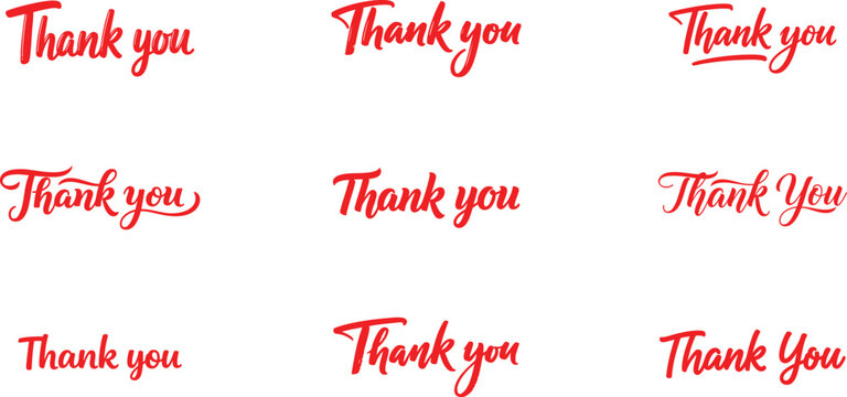 Elegant calligraphy reading "thank you" in a decorative eps format