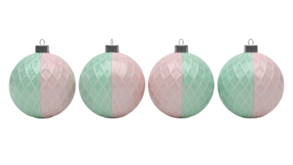 Isolated pastel baubles ornament decoration for christmas party tree festive decor object