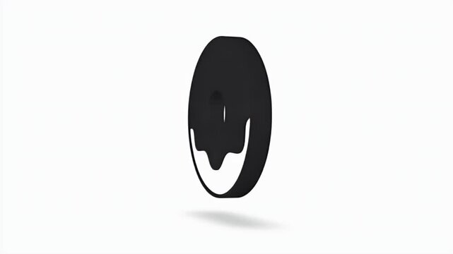 Simple Black Donut Icon Loop Animation Motion Graphic Background