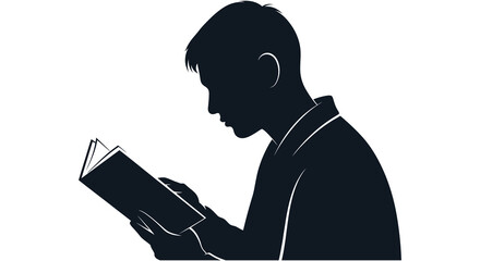 A striking image of a man deeply engrossed in reading a book presented as a silhouette © ArtBySalea07