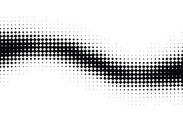 Black and white halftone pattern with diamond shapes and dots fading out abstract background