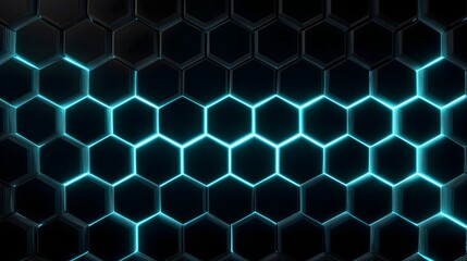 Hexagonal structure with glowing edge