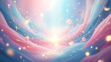 Vibrant cosmic scene with swirling lights and colors