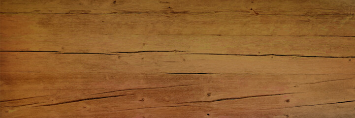 Fototapeta premium Wood background with natural rough texture. Vector realistic illustration of wooden board pattern, rustic hardwood table or laminate floor surface top view, organic plank material for furniture design