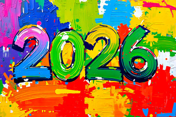 Text 2026 in acrylic style