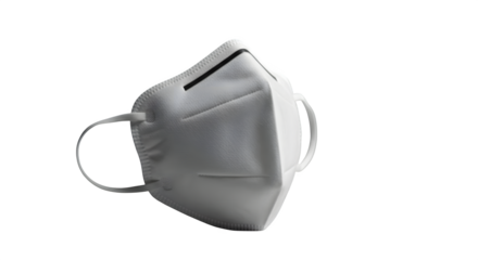 White mask against black shows texture. Medical equipment for product photography, posters.