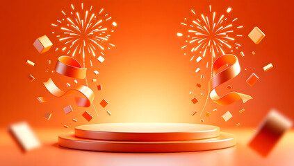 Joyful Orange Promotion Stage Background