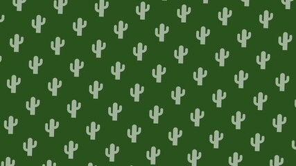 Animated Cactus Pattern Video: Seamless Green Desert Background Loop - Powered by Adobe